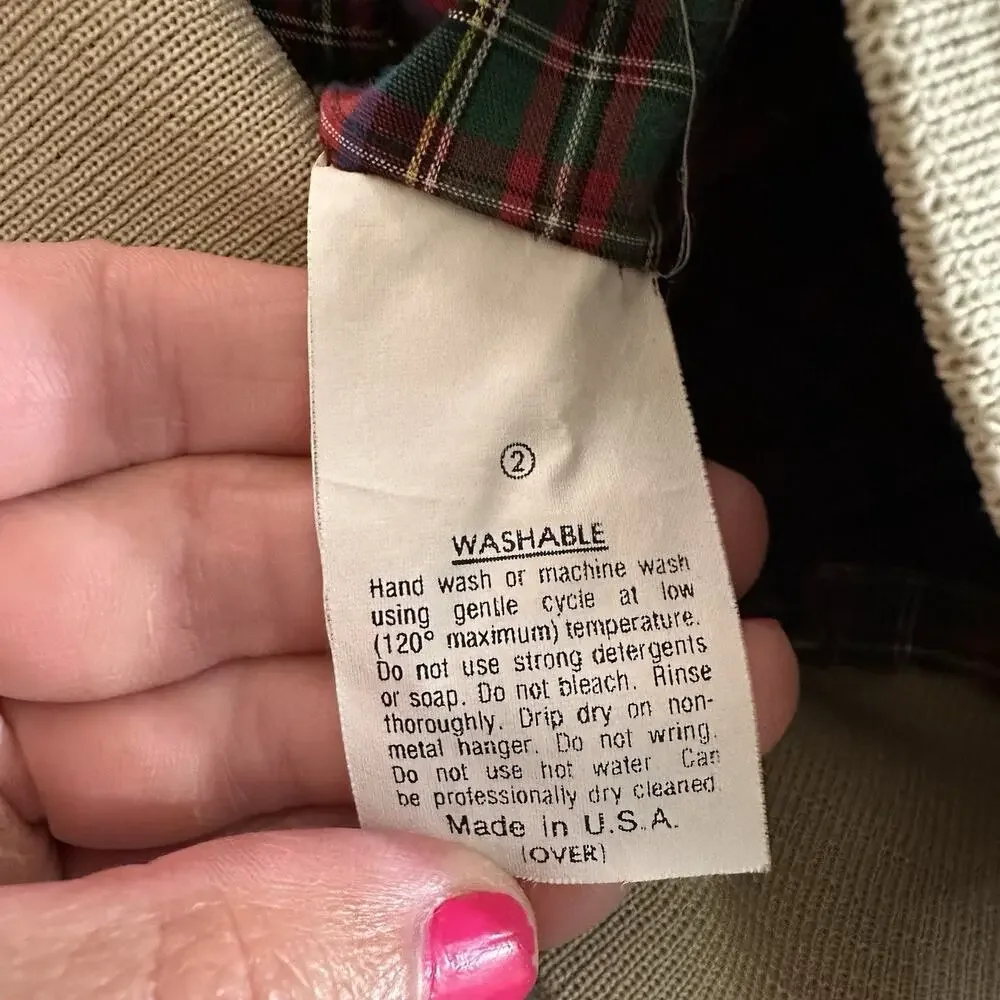 Vintage 80s 90s West Wind Bomber Jacket Mens Large L Khaki Tan Flannel Lined Zip